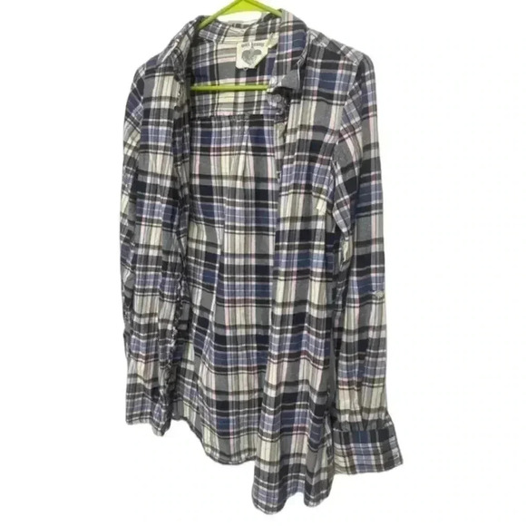 Super Comfy! Girl Krazy Flannel Button Down Long Sleeve Top / Women’s Size Small - Picture 13 of 15